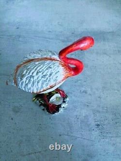 Bejeweled Large Mango Pink Flamingo Figurine (hand painted enamel finish)