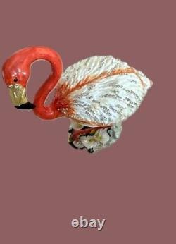 Bejeweled Large Mango Pink Flamingo Figurine (hand painted enamel finish)