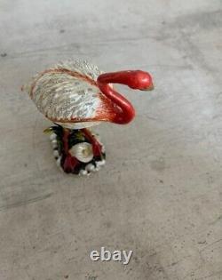 Bejeweled Large Mango Pink Flamingo Figurine (hand painted enamel finish)