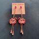 Betsey Johnson Gold Tone Pink Flamingo Crystal & Faux Pearl Drop Earrings Nwt