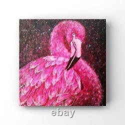 Bird Art Flamingo Oil Painting On Canvas Large Pink Flamingo Art Made To Order