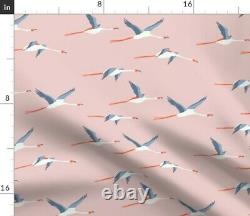 Bird Coastal Flying Flamingo Pink Blue 100% Cotton Sateen Sheet Set by Roostery