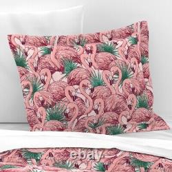 Bird Pink Flamingo Wild Summer Ink Beach tropical Pillow Sham by Spoonflower