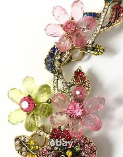 Botanic Garden Flower Hawaiian Flamingo Palm Tree Rhinestone Statement Necklace