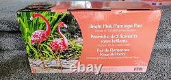 Bright Pink Flamingo Pair Metal Flamingo Garden Statues New In Box 2 available