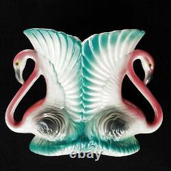 California Midcentury Flamingo Vase Set with Pond Maddox 1950's