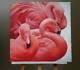 Canvas Home Art Oil Painting Hand Painted Flamingo 2424 Inch For Home
