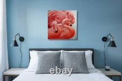 Canvas Home Art Oil Painting Hand Painted Flamingo 2424 Inch For Home