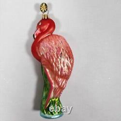 Christopher Radko Pink Flamingo Blown Glass Ornament