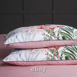 Cotton Bedding Set Flamingos Bird Pink Floral Leaf Print Pure Soft Duvet Cover