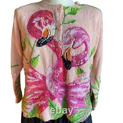 Design Options Philip Jane Gordon Cardigan Pink Flamingo Wearable Art Bead Small