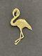 Estate 14k Solid Gold Diamond Cut Flamingo Pendant, 2.7g