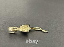 Estate 14K Solid Gold Diamond Cut Flamingo Pendant, 2.7g