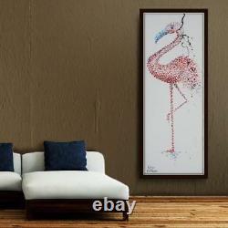 Flamingo 80, animal bird oil painting, pink colors, handmade item, modern art