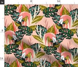 Flamingo Animal Bird Tropical Pink 100% Cotton Sateen Sheet Set by Roostery