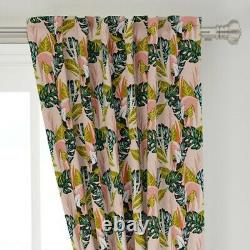Flamingo Animal Bird Tropical Pink Botanical 50 Wide Curtain Panel by Roostery