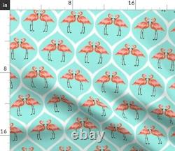 Flamingo Aqua Blue Pink Birds And Flamingos Ogee Sateen Duvet Cover by Roostery