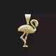 Flamingo Bird Pendant 14k Yellow Gold Plated 2ct Round Simulated Diamond