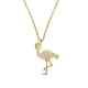 Flamingo Bird Pendant Round Cut Diamond 2ct Lab-created 14k Yellow Gold Plated