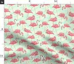 Flamingo Bird Pink Teal Flamingos Tropical Jungle Sateen Duvet Cover by Roostery