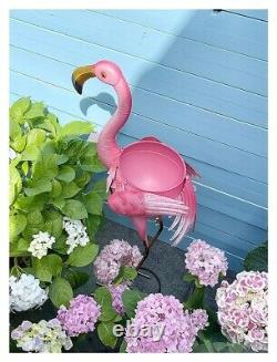 Flamingo Bird Planters Yard Statue Lawn Art Garden Porch Patio Outdoor Decor 2Pc