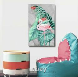 Flamingo Birds Pink Canvas Print Framed Wall Art Home Office Shop Bar Decor DIY
