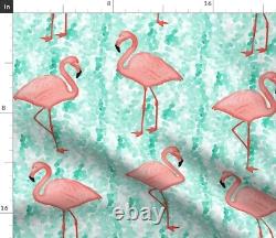 Flamingo Coral Aqua Summer Bird Flamingos 50 Wide Curtain Panel Spoonflower