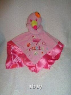 Flamingo Cutie Pink embroidered Bird 2011 Sunshine Baby Security Blanket RARE