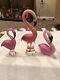 Flamingo Figurine Hand Blown Glass Set Of 3 Dynasty Gallery Collection
