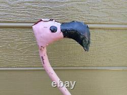 Flamingo Garden Yard Decor Art Statue Figurine Pink Bird Welded Tin Metal 36