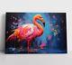 Flamingo Oil Painting Print Framed Canvas Wall Art Decor Colorful Birds Pink