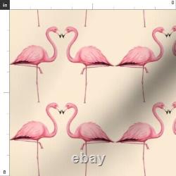 Flamingo Peach Pink Bird Vintage Yellow Nature Spoonflower Fabric by the Yard