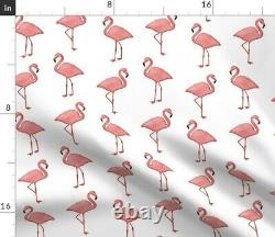 Flamingo Pink White Beach Birds Flamingos Flock Sateen Duvet Cover by Roostery