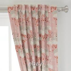 Flamingo Standing Birds Walking Flamboyance 50 Wide Curtain Panel by Roostery