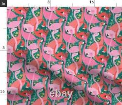 Flamingo Tropical Birds Pink And Blue 100% Cotton Sateen Sheet Set by Roostery