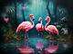 Flamingo Tropical Landscape Canvas Art Home Deco Wall Art Print Poster Painting