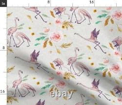 Flamingo Tropical Pink Bird Rose Floral Island Sateen Duvet Cover by Roostery