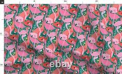 Flamingos Flamingo Tropical Pink 100% Cotton Sateen Sheet Set by Spoonflower