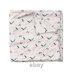 Flamingos In Flight Flamingo Flying Birds Pink Sateen Duvet Cover by Roostery