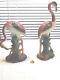 Flamingos Mcm Set Of 2vintage Bird Figurines Pottery Pink 10 & 7