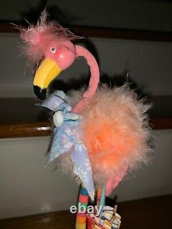 Fuzzy Feather Pink Flamingo LOT 3 Resin Plush Outer Banks Key West Mama? Tw4j1