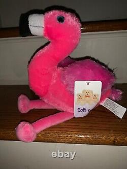 Fuzzy Feather Pink Flamingo LOT 3 Resin Plush Outer Banks Key West Mama? Tw4j1
