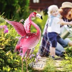 Garden Flamingo Statues and Sculptures, Outdoor Metal Bird Yard Art, Small