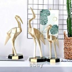 Geometric Flamingos Resin Statue Sculpture Figurine Tabletop Home Office Decor S