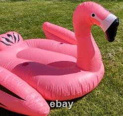 Giant Pink Flamingo Inflatable Lazy River Drinking Floating Water Pool Raft