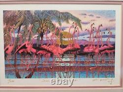 HUA-YAO TUNG SUNSET FLAMINGO LE 10/200 Hand Signed Lithograph