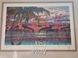 HUA-YAO TUNG SUNSET FLAMINGO LE 10/200 Hand Signed Lithograph