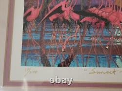 HUA-YAO TUNG SUNSET FLAMINGO LE 10/200 Hand Signed Lithograph