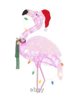 Home accents Christmas Flamingo Pink Light Up Yard Statue