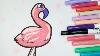 How To Draw And Color A Pink Flamingo Bird Step By Step Drawing We Draw Simple Drawings